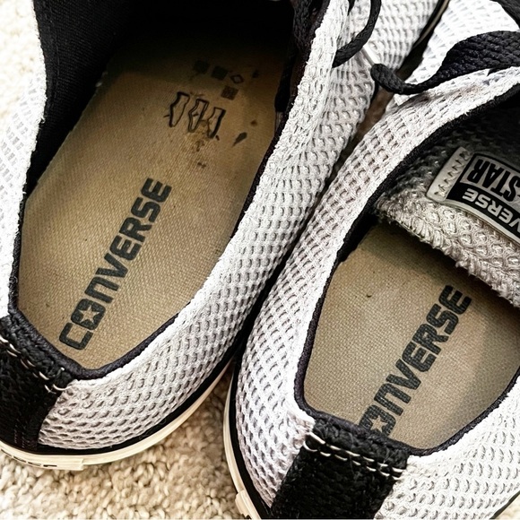 Converse Ox Sneaker Grey Amp Cloth Low Top Textile Weave Sz M 8 / W 10 Silver - Picture 13 of 13